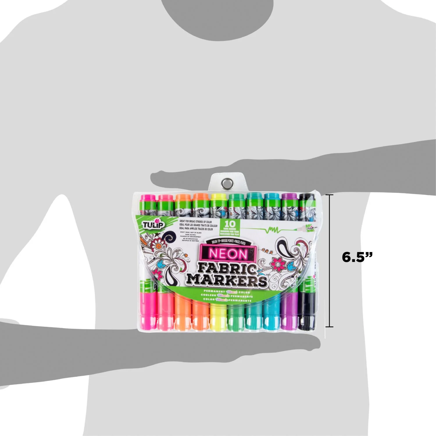 Tulip Brush-Tip Fabric Markers Neon 10 Pack - Image 7