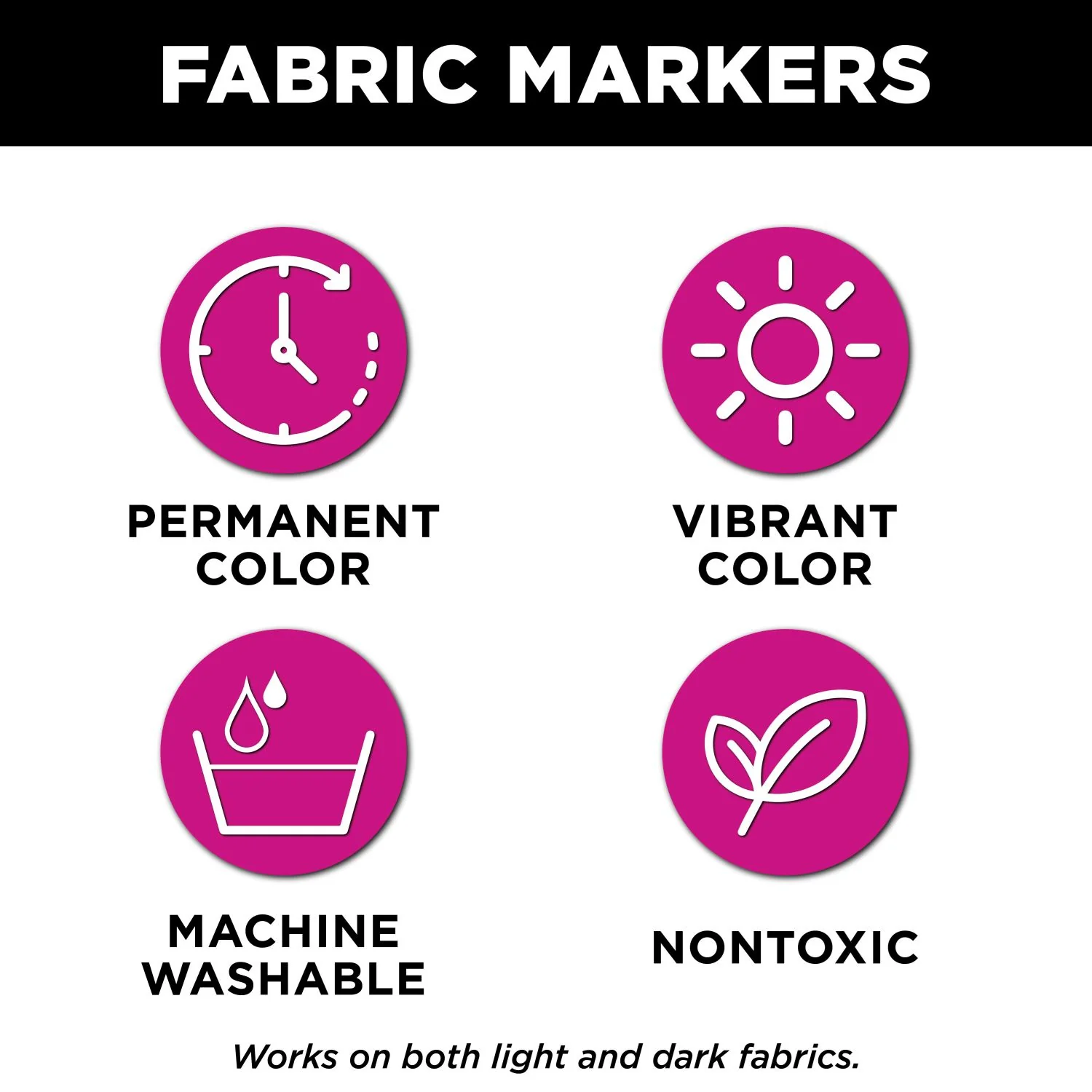 Tulip Bullet-Tip Fabric Paint Markers Rainbow 15 Pack - Image 3