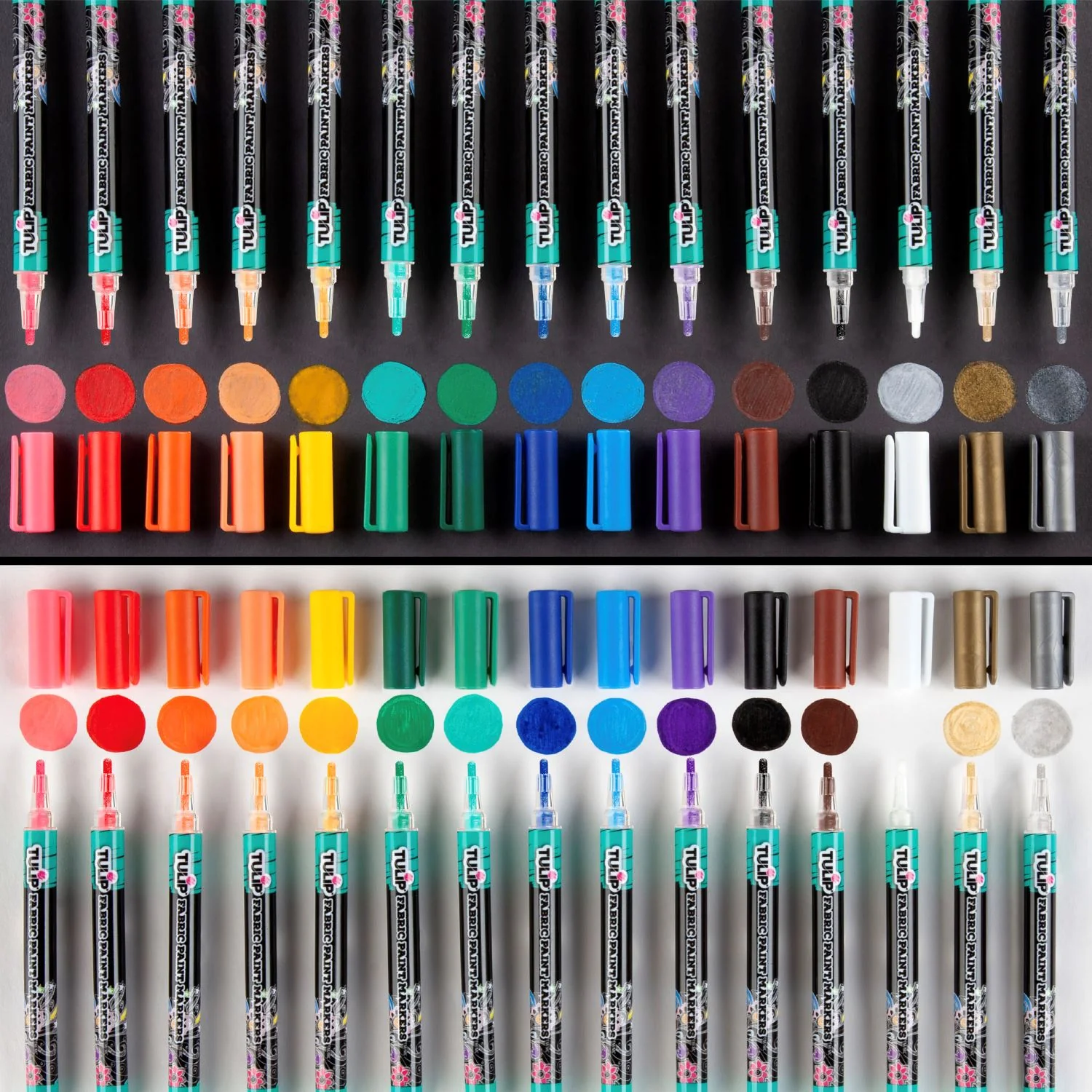 Tulip Bullet-Tip Fabric Paint Markers Rainbow 15 Pack - Image 4