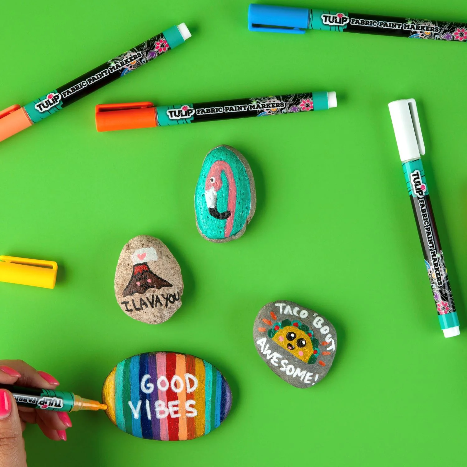 Tulip Bullet-Tip Fabric Paint Markers Rainbow 15 Pack - Image 7