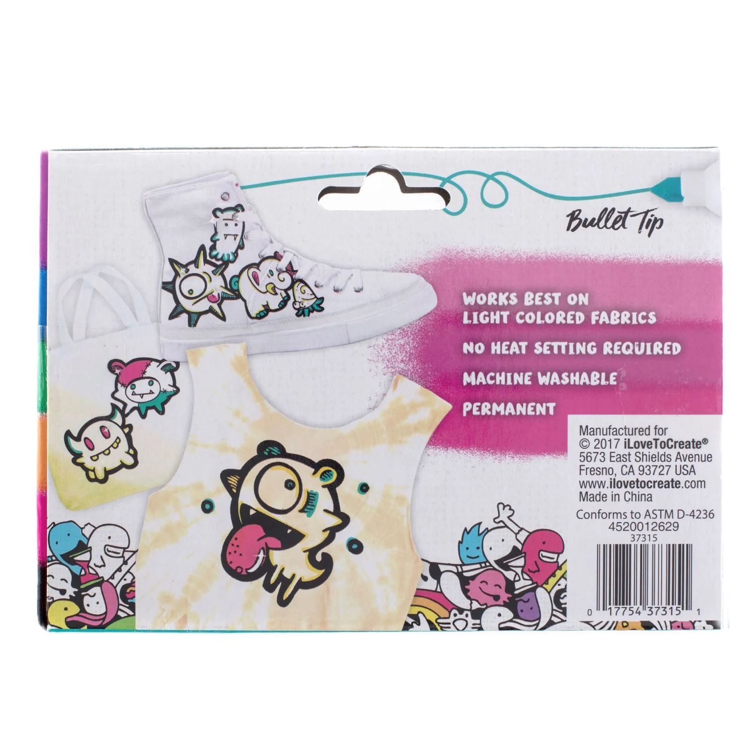 Tulip Graffiti Bullet-Tip Fabric Markers Neon 6 Pack - Image 9