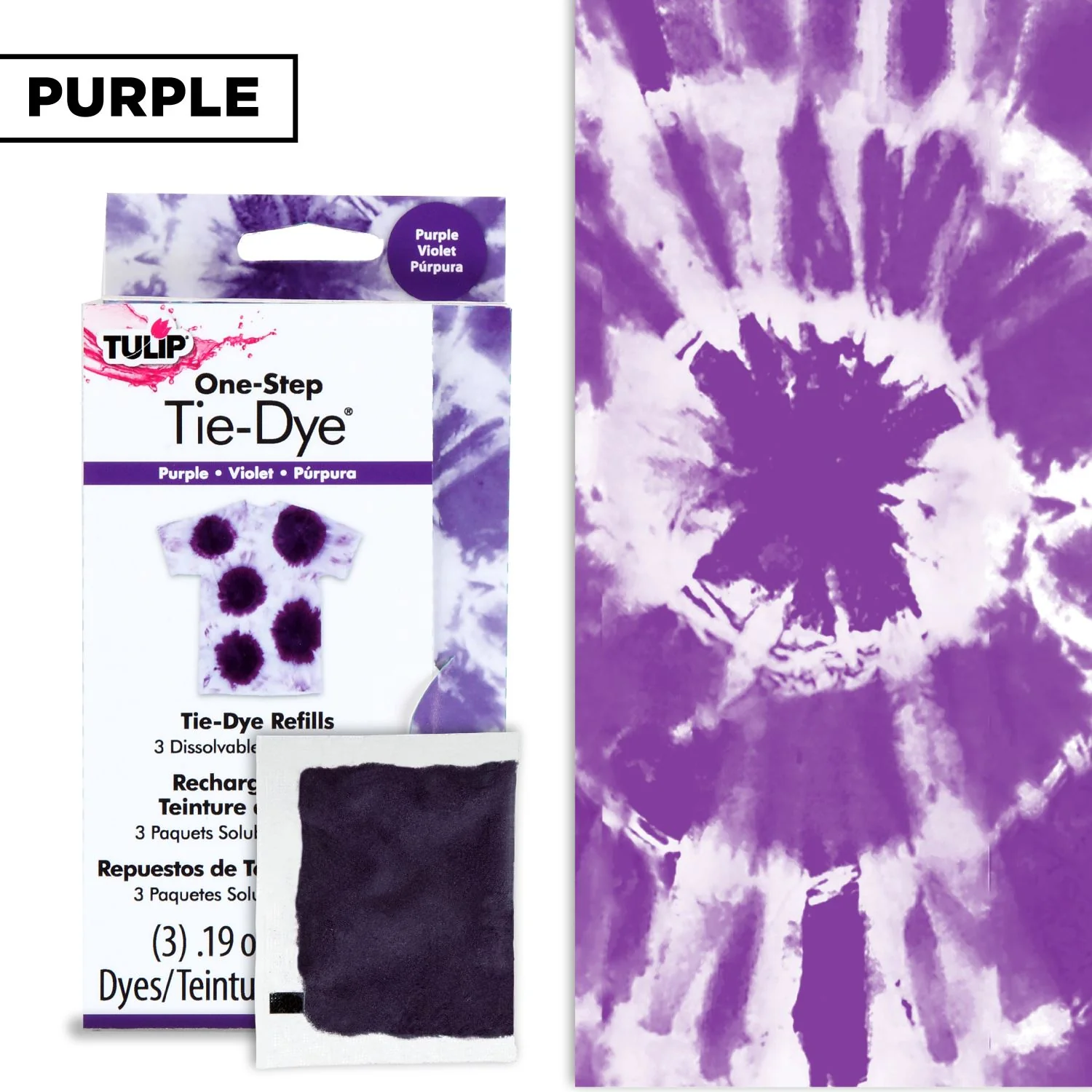 Tulip One-Step Tie-Dye Refills Purple - Image 4
